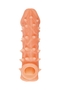 Телесная закрытая насадка с пупырышками Cock Sleeve 005 Size L - 17,6 см.