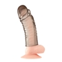 Дымчатая насадка-удлинитель Ribbed Realistic Penis Enhancing Sleeve Extension - 15,2 см.