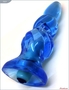 Голубая анальная вибропробка - 9 см.
