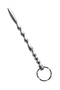 Серебристый фигурный уретральный плаг с кольцом в основании Toyfa Metal - 19 см.
