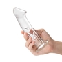 Прозрачный стеклянный фаллоимитатор 6’’ Glass Dildo With Veins Flat Base - 15,2 см.