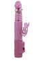 Розовый ротатор с возвратно-поступательными движениями и клиторальным стимулятором - 24 см.