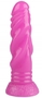 Розовая анальная втулка с рельефом - 21 см.