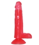 Розовый тренажёр для техник секса на присоске - 17,5 см.