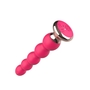 Розовый вибратор-ёлочка Mini Vibrator с пультом ду - 19 см.