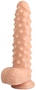 Телесный реалистичный фаллоимитатор с пупырышками - 23,5 см.