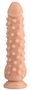 Телесный реалистичный фаллоимитатор с пупырышками - 23,5 см.