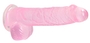Розовый фаллоимитатор Realrock Crystal Clear 6 inch - 17 см.