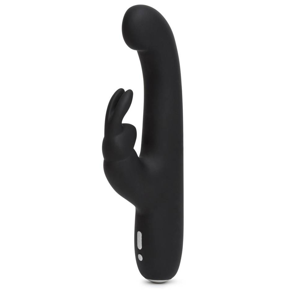 Чёрный вибратор Slimline G-Spot Rechargeable Rabbit Vibrator - 24,1 см. за  8270 руб - купить в секс шопе INTIM TOYS в Брянске